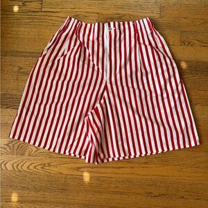 Vintage Red and White Striped Shorts
